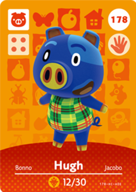 Hugh Animal Crossing Amiibo Card - Animal Crossing Cards - Series 2