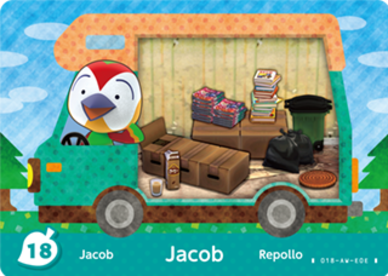 Jacob Animal Crossing Amiibo Card - Animal Crossing Cards - New Leaf Welcome Amiibo Series