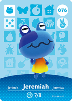 Jeremiah Animal Crossing Amiibo Card - Animal Crossing Cards - Series 1