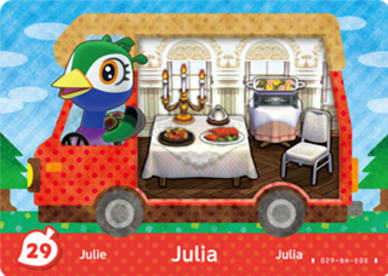 Julia Animal Crossing Amiibo Card - Animal Crossing Cards - New Leaf Welcome Amiibo Series