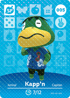 Kapp'n Animal Crossing Amiibo Card - Animal Crossing Cards - Series 1