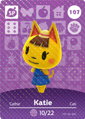 Katie Animal Crossing Amiibo Card - Animal Crossing Cards - Series 2