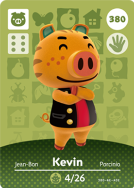 Kevin Animal Crossing Amiibo Card - Animal Crossing Cards - Series 4