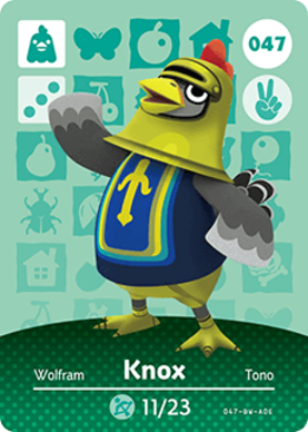 Knox Animal Crossing Amiibo Card - Animal Crossing Cards - Series 1