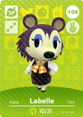 Labelle Animal Crossing Amiibo Card - Animal Crossing Cards - Series 2