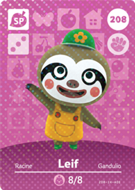 Leif Animal Crossing Amiibo Card - Animal Crossing Cards - Series 3