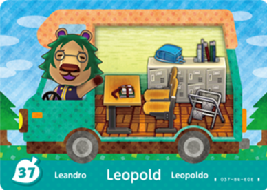 Leopold Animal Crossing Amiibo Card - Animal Crossing Cards - New Leaf Welcome Amiibo Series