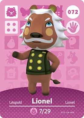 Lionel Animal Crossing Amiibo Card - Animal Crossing Cards - Series 1