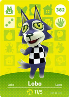 Lobo Animal Crossing Amiibo Card - Animal Crossing Cards - Series 4