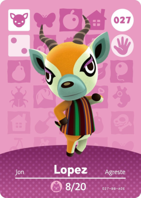 Lopez Animal Crossing Amiibo Card - Animal Crossing Cards - Series 1