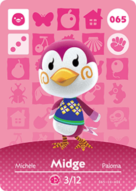 Midge Animal Crossing Amiibo Card - Animal Crossing Cards - Series 1