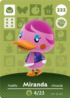 Miranda Animal Crossing Amiibo Card - Animal Crossing Cards - Series 3