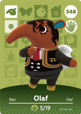 Olaf Animal Crossing Amiibo Card - Animal Crossing Cards - Series 4