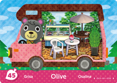 Olive Animal Crossing Amiibo Card - Animal Crossing Cards - New Leaf Welcome Amiibo Series