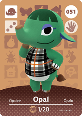 Opal Animal Crossing Amiibo Card - Animal Crossing Cards - Series 1