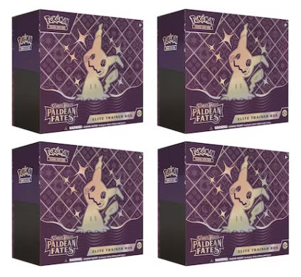 4x Pokemon Paldean Fates Elite Trainer Box Bundle