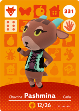 Pashmina Animal Crossing Amiibo Card - Animal Crossing Cards - Series 4