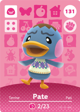 Pate Animal Crossing Amiibo Card - Animal Crossing Cards - Series 2