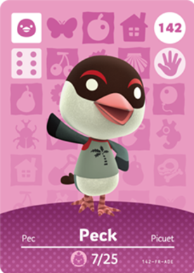 Peck Animal Crossing Amiibo Card - Animal Crossing Cards - Series 2