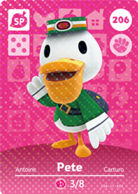 Pete Animal Crossing Amiibo Card - Animal Crossing Cards - Series 3