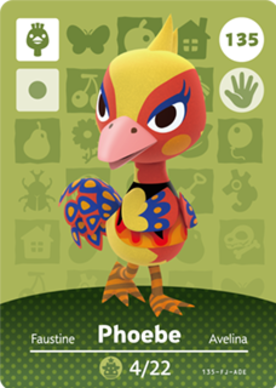 Phoebe Animal Crossing Amiibo Card - Animal Crossing Cards - Series 2