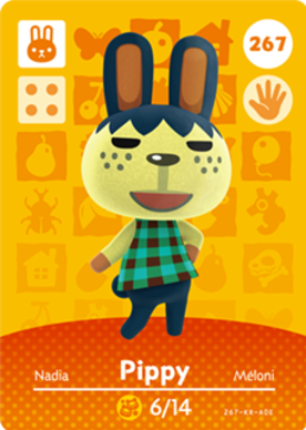 Pippy Animal Crossing Amiibo Card - Animal Crossing Cards - Series 3