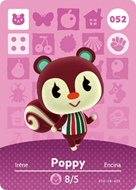 Poppy Animal Crossing Amiibo Card - Animal Crossing Cards - Series 1