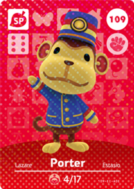 Porter Animal Crossing Amiibo Card - Animal Crossing Cards - Series 2