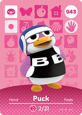 Puck Animal Crossing Amiibo Card - Animal Crossing Cards - Series 1