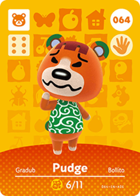 Pudge Animal Crossing Amiibo Card - Animal Crossing Cards - Series 1