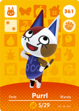 Purrl Animal Crossing Amiibo Card - Animal Crossing Cards - Series 4