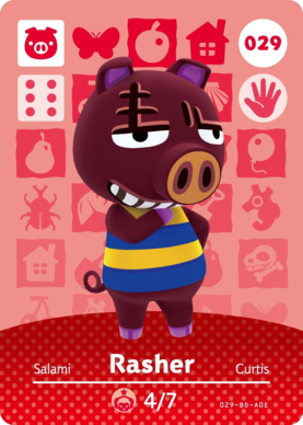 Rasher Animal Crossing Amiibo Card - Animal Crossing Cards - Series 1