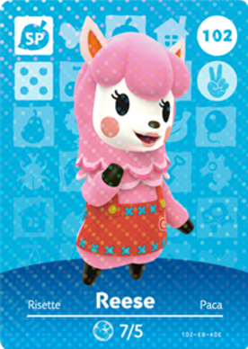 Reese Animal Crossing Amiibo Card - Animal Crossing Cards - Series 2