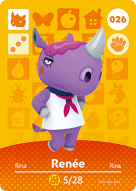 Renée
 Animal Crossing Amiibo Card - Animal Crossing Cards - Series 1