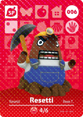 Resetti Animal Crossing Amiibo Card - Animal Crossing Cards - Series 1