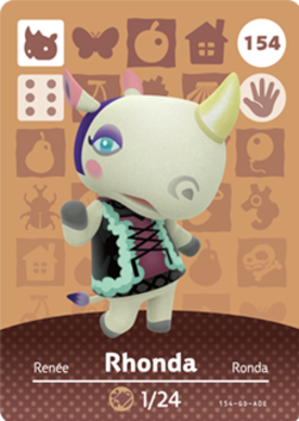 Rhonda Animal Crossing Amiibo Card - Animal Crossing Cards - Series 2