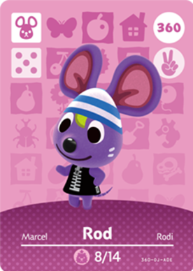 Rod Animal Crossing Amiibo Card - Animal Crossing Cards - Series 4