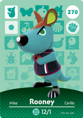 Rooney Animal Crossing Amiibo Card - Animal Crossing Cards - Series 3