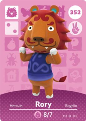 Rory Animal Crossing Amiibo Card - Animal Crossing Cards - Series 4