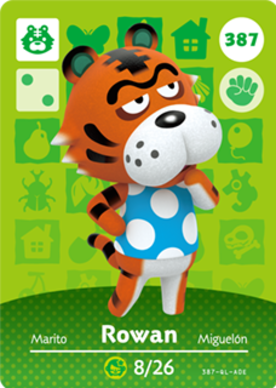 Rowan Animal Crossing Amiibo Card - Animal Crossing Cards - Series 4