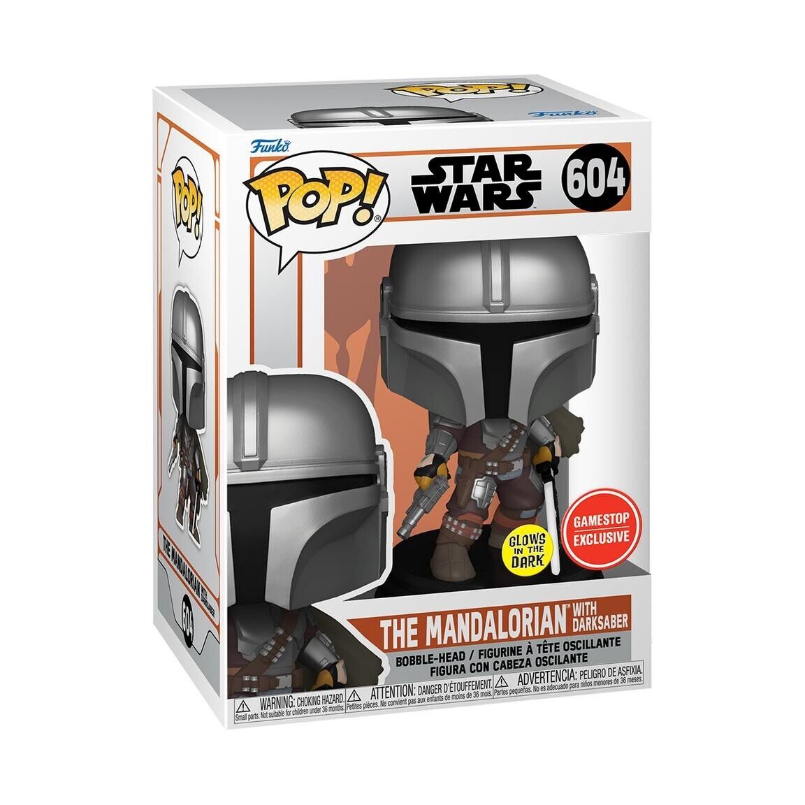 Funko Pop Star Wars Mandalorian GLOW GME excl #604