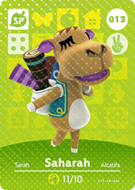 Saharah Animal Crossing Amiibo Card - Animal Crossing Cards - Series 1