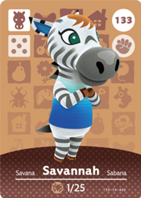 Savannah Animal Crossing Amiibo Card - Animal Crossing Cards - Series 2