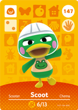 Scoot Animal Crossing Amiibo Card - Animal Crossing Cards - Series 2