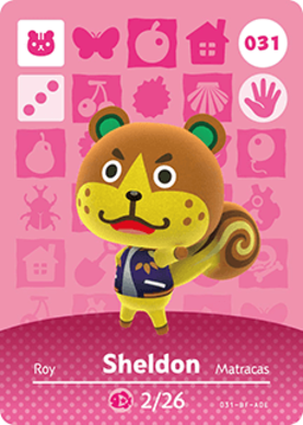 Sheldon Animal Crossing Amiibo Card - Animal Crossing Cards - Series 1