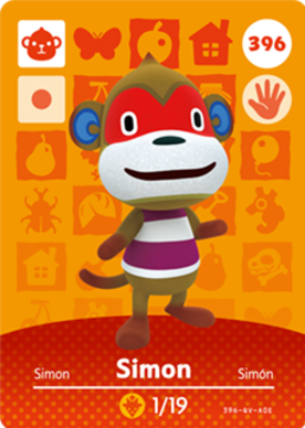 Simon Animal Crossing Amiibo Card - Animal Crossing Cards - Series 4