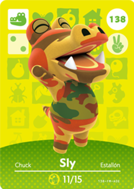 Sly Animal Crossing Amiibo Card - Animal Crossing Cards - Series 2