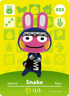 Snake Animal Crossing Amiibo Card - Animal Crossing Cards - Series 1