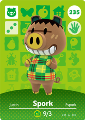 Spork Animal Crossing Amiibo Card - Animal Crossing Cards - Series 3