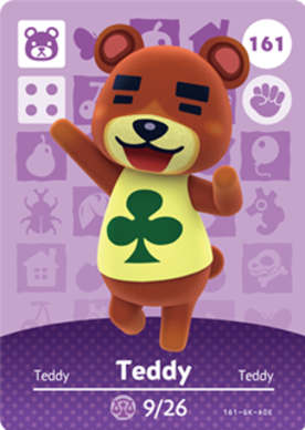 Teddy Animal Crossing Amiibo Card - Animal Crossing Cards - Series 2